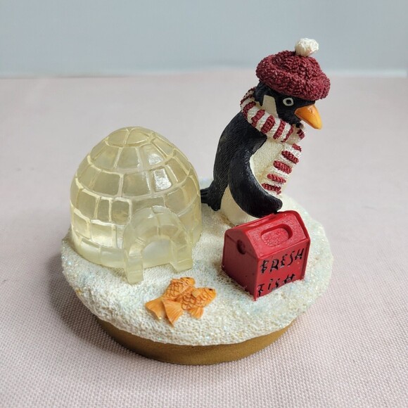 Vintage Our America Penguin Candle Topper for Yankee Candle Winter igloo B3-14 - Picture 2 of 9